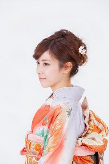 振袖を着た女性 晴れ着,成人の日,成人の写真素材