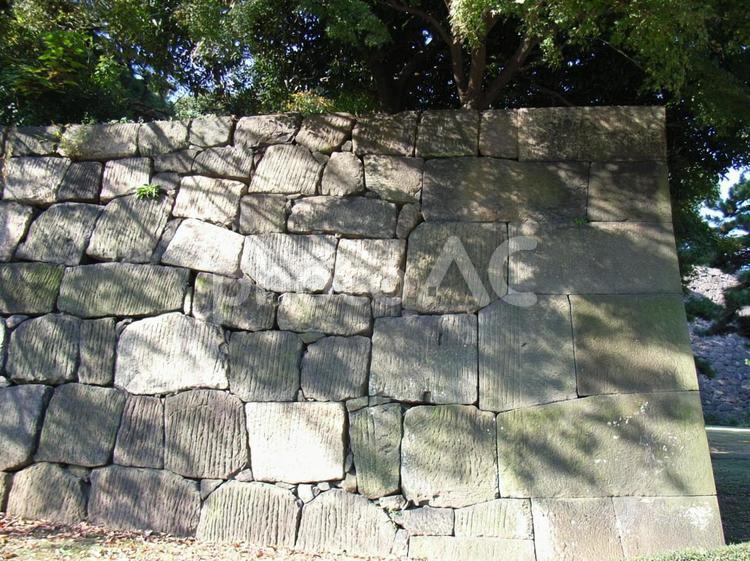 江戸城二の丸石垣 江戸城の石垣,江戸城の写真素材