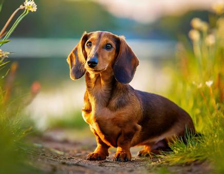 Photo, kaninchen dachshund, küçük köpek, bir köpek, 