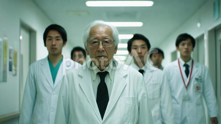 教授の回診7 医師,教授,医学博士の写真素材
