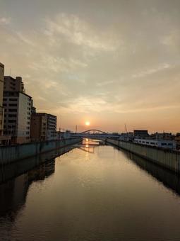 夕日。 夕日。 夕日,サンセット,夕方の写真素材