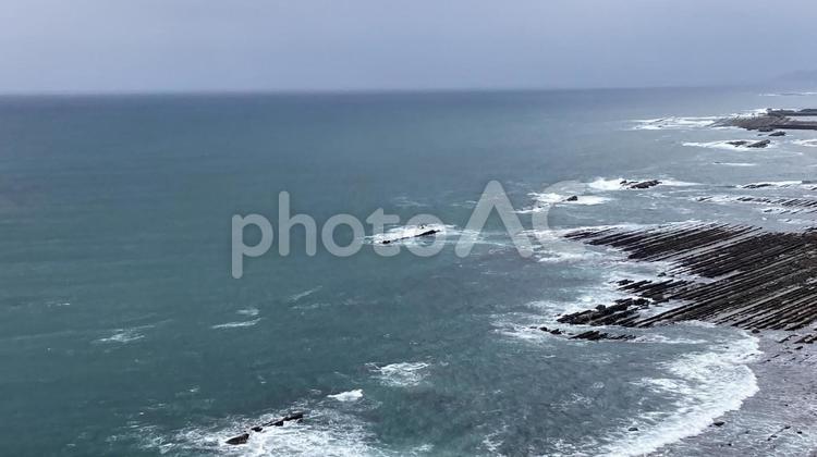 水平線　宮崎県 海,風景,旅の写真素材