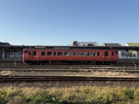 田舎の風景02 鉄道,線路,駅の写真素材