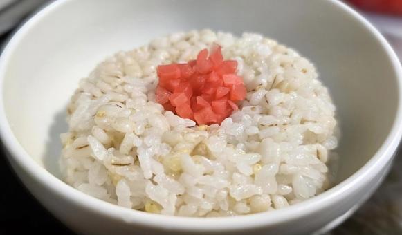 日の丸ごはん（きざみ紅ショウガ） ごはん,日の丸,雑穀米の写真素材