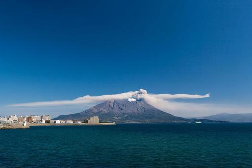 桜島の見える風景 桜島の見える風景 桜島,火山,活火山の写真素材