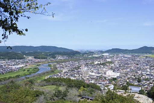 船岡城址公園より船岡市街地を臨む 船岡,船迫,お城の写真素材
