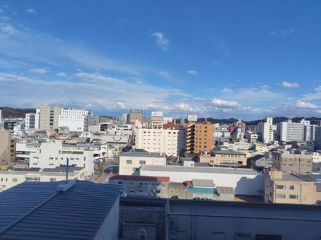 晴れた日のいわき駅周辺 晴れた日のいわき駅周辺 いわき,福島,街並みの写真素材