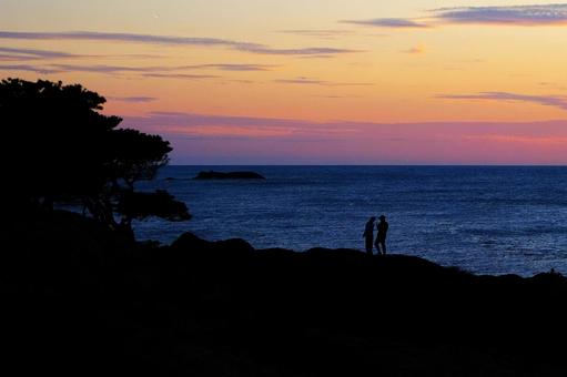日御碕の夕焼け 日御碕の夕焼け 海,夕日,夕暮れの写真素材