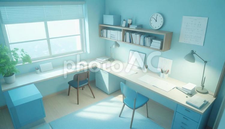 自宅の子供の勉強机 横顔,真剣,学生の写真素材