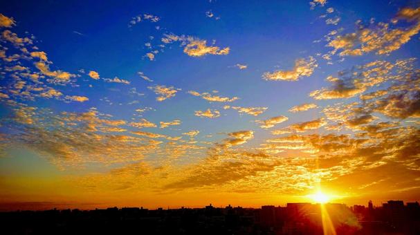 夕景 希望,夕日,穏やかの写真素材