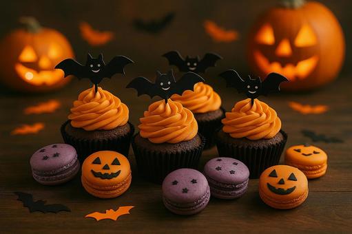 ハロウィン(カップケーキ・マカロン) ハロウィン(カップケーキ・マカロン)の写真