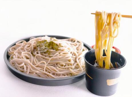 ざるそば（箸上げ） そば,ざるそば,蕎麦猪口の写真素材