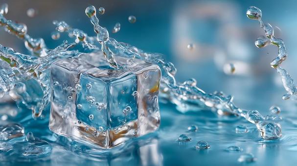 跳ねる氷と水の動き 跳ねる氷と水の動きの写真