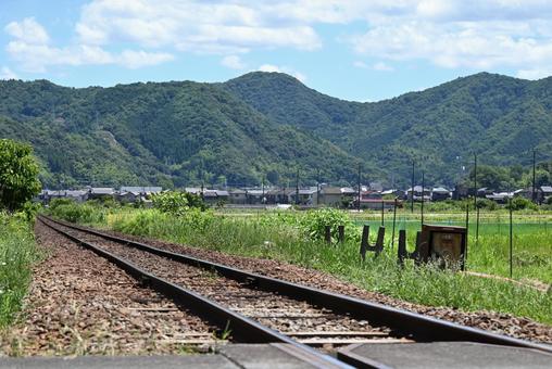 線路 線路 丹鉄,車輛,列車の写真素材