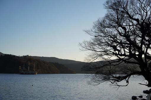 Photo, lake ashinoko, lake, landscape, 