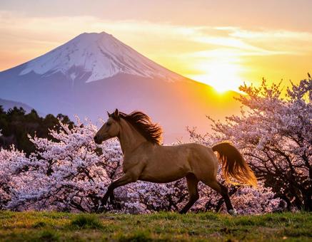 2026年用・馬モチーフの年賀素材の写真