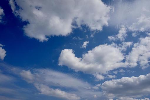 Blue sky with white clouds, JPG