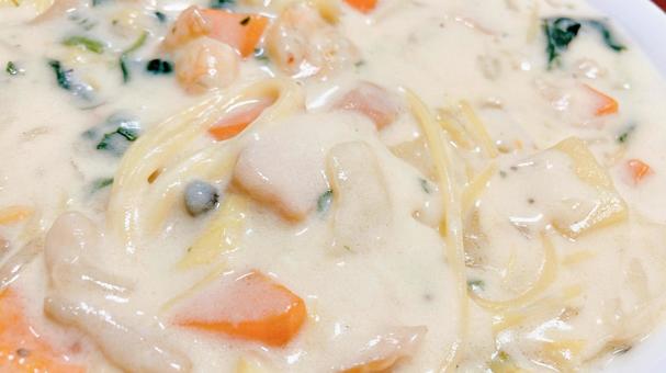 Clam chowder pasta, JPG Clam chowder pasta, JPG