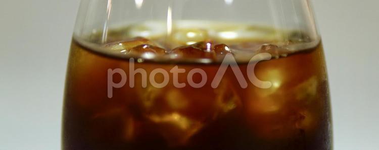 アイスコーヒーのアップ コーヒー,アイス,氷の写真素材
