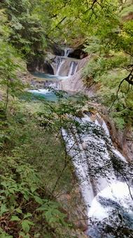 西沢渓谷　七ツ釜五段の滝001 西沢渓谷,滝,渓谷の写真素材