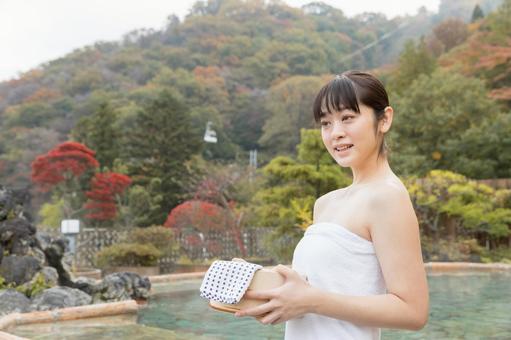 温泉女子イメージ 温泉女子イメージ 女性,温泉,人物の写真素材