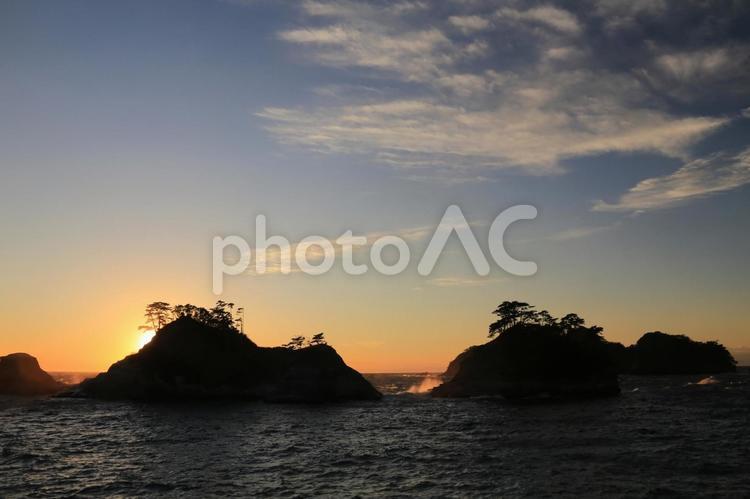 西伊豆町堂ヶ島の美しい夕景 堂ヶ島,美しい夕陽,西伊豆町の写真素材