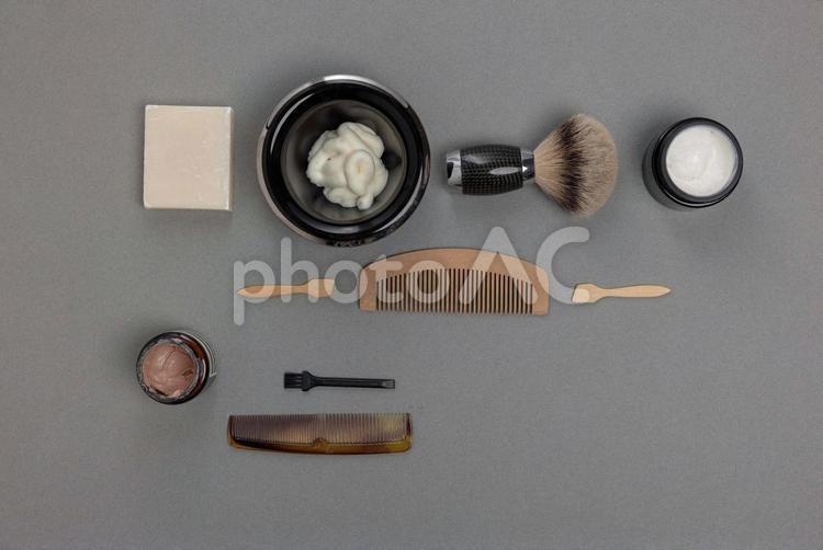 コームやブラシの美容セット コーム,シェービング,ブラシの写真素材