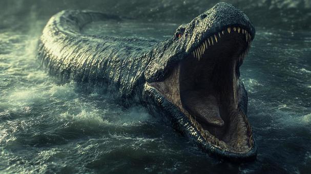 海上のエラスモサウルス4の写真