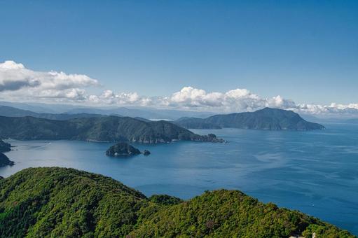三方五湖テラスからの風景 三方五湖テラスからの風景の写真