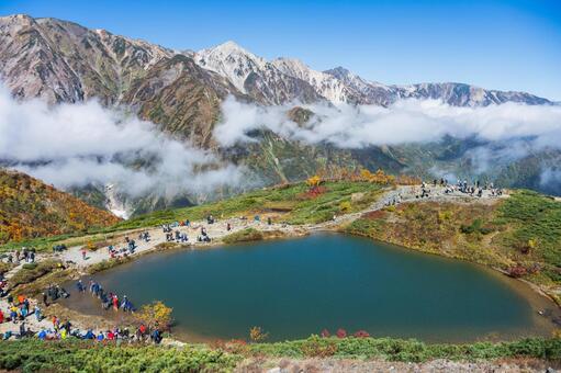 八方尾根の紅葉 八方尾根,長野,白馬の写真素材