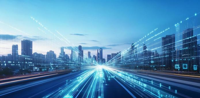 デジタルな未来都市の写真