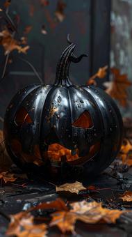 ブラックメタリック ハロウィンかぼちゃ ブラックメタリック ハロウィンかぼちゃの写真