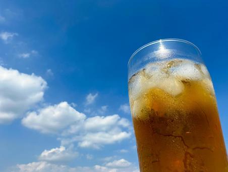 Barley tea and summer sky, JPG Barley tea and summer sky, JPG