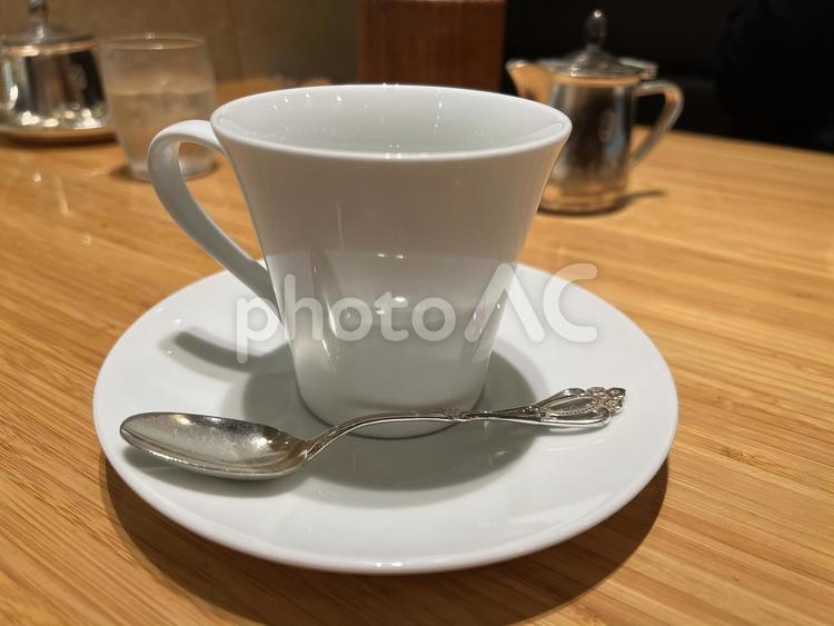 空のコーヒーカップとソーサー 空っぽ,コーヒー,珈琲の写真素材