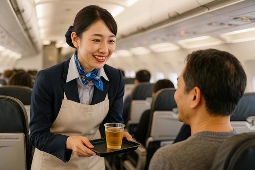 機内サービスとキャビンアテンダント 機内サービスとキャビンアテンダントの写真