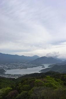 山梨県河口湖周辺の街並み 河口湖町,河口,勝山の写真素材