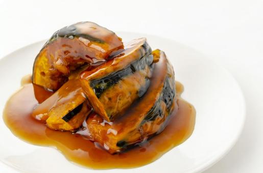 揚げかぼちゃの甘辛あんかけ 揚げかぼちゃ,あんかけ,かぼちゃの写真素材