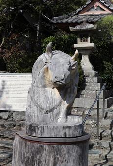 紀州東照宮　狛牛 和歌浦天満宮,狛牛,菅原道真の写真素材