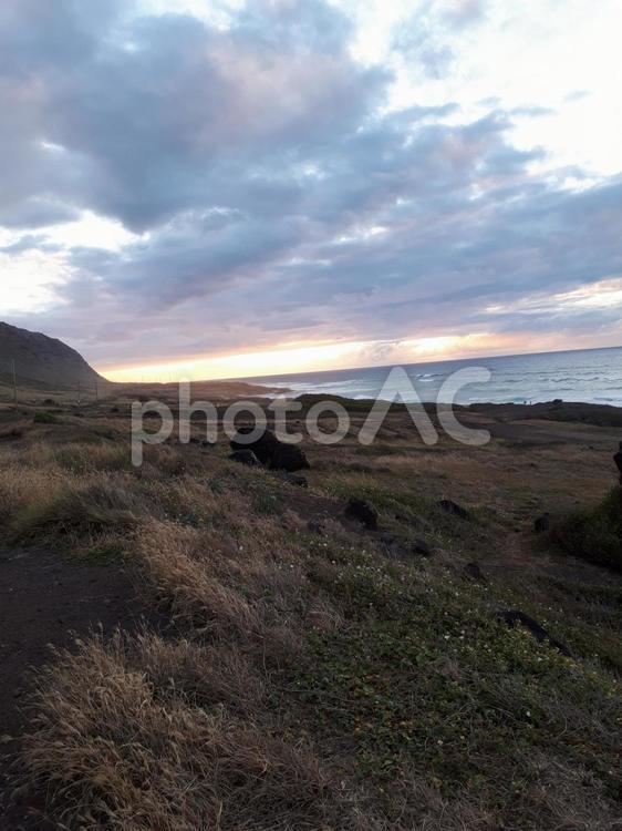 ハワイの夕暮れ 風景,空,旅の写真素材