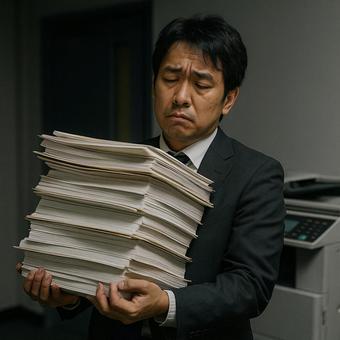 書類を運ぶビジネスマン 書類を運ぶビジネスマンの写真