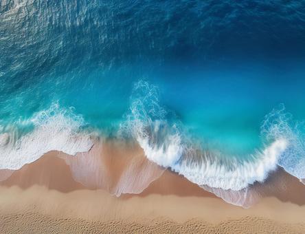 上から見たコバルトブルーの夏の海 上から見たコバルトブルーの夏の海の写真