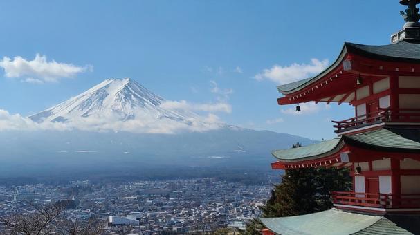 冬の富士山 冬の富士山 富士山,青空,山の写真素材