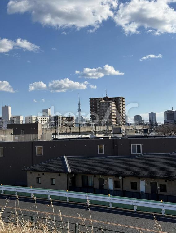 北千住の街並みを見下ろす 快晴,ビル,北千住の写真素材