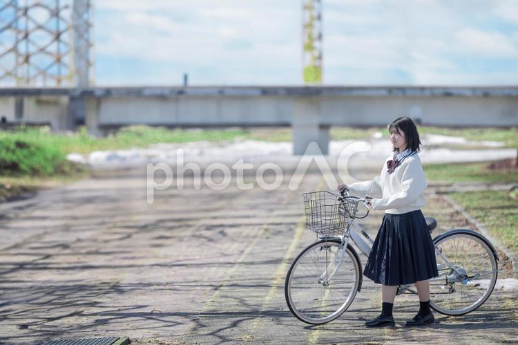 学生と通学風景 学生,女子生徒,高校生の写真素材
