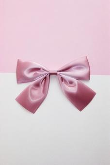背景テンプレート_ピンクリボン リボン,バレンタイン,ウエディングの写真素材