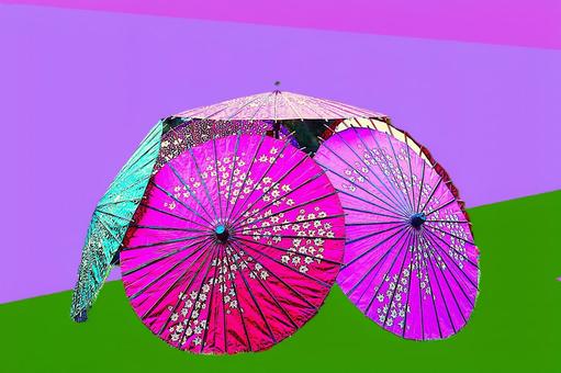 傘ー和傘 傘,和傘,和模様の写真素材