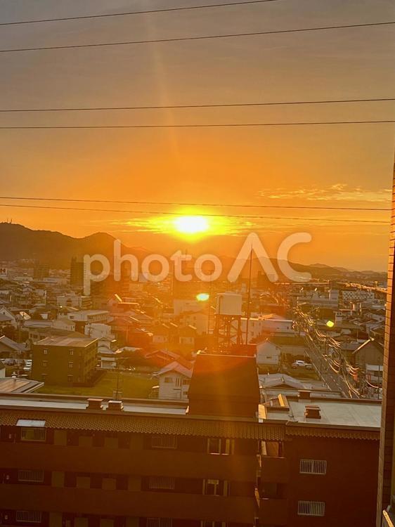 朝焼けの風景 朝焼け,屋外で,晴れの写真素材