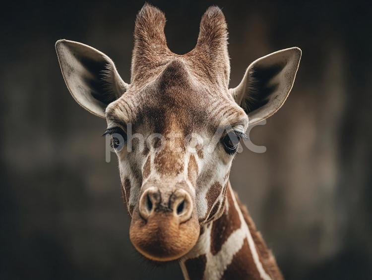 キリンの美しい顔の模様 キリン,動物,野生動物の写真素材