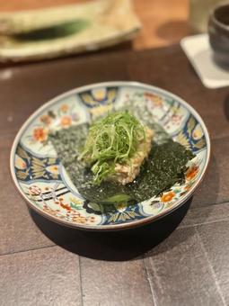 鶏肉の磯辺焼き 鶏肉,海苔,ねぎの写真素材