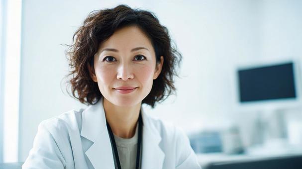 診察室に座る女性医師5 診察室に座る女性医師5の写真